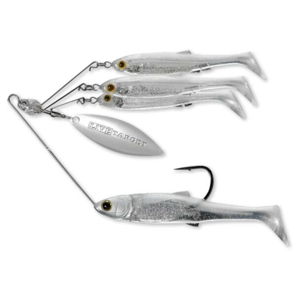 LIVE TARGET BAITBALL SPINNER RIG PEARL WHITE SILVER 3/8 OZ - Imagen 2