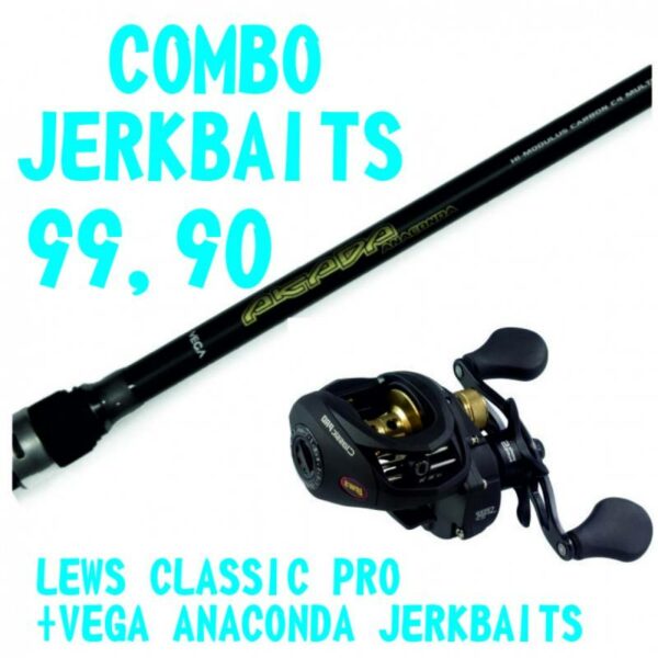 COMBO CASTING JERKBAITS LEWS CLASSIC PRO+ VEGA AKADA ANACONDA