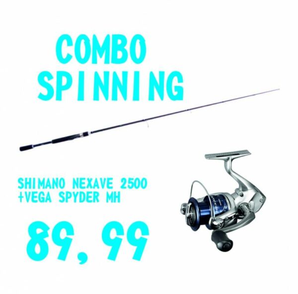 COMBO SPINNING SHIMANO NEXAVE 2500+VEGA SPYDER MH