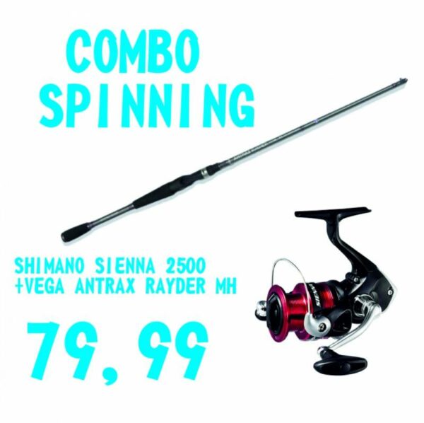 COMBO SPINING SHIMANO SIENNA 2500+VEGA ANTRAX RAYDER MH