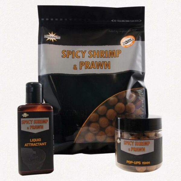 DYNAMITE BAITS SPICY SHRIMP & PRAWN BOILIES 20MM