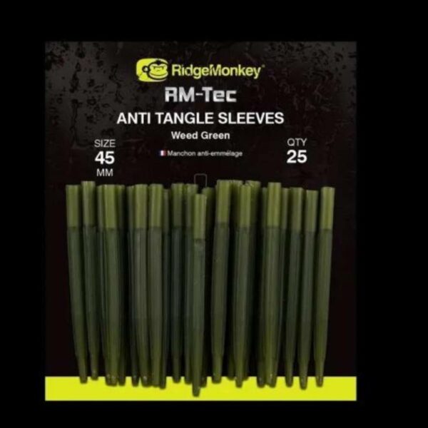 RIDGEMONKEY ANTI TANGLE SLEEVES WEED GREEN 45MM