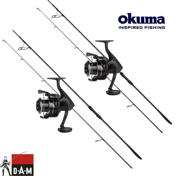 COMBO 2 CAÑAS DAM XT5 10 PIES + 2 CARRETES CUSTOM C-7000