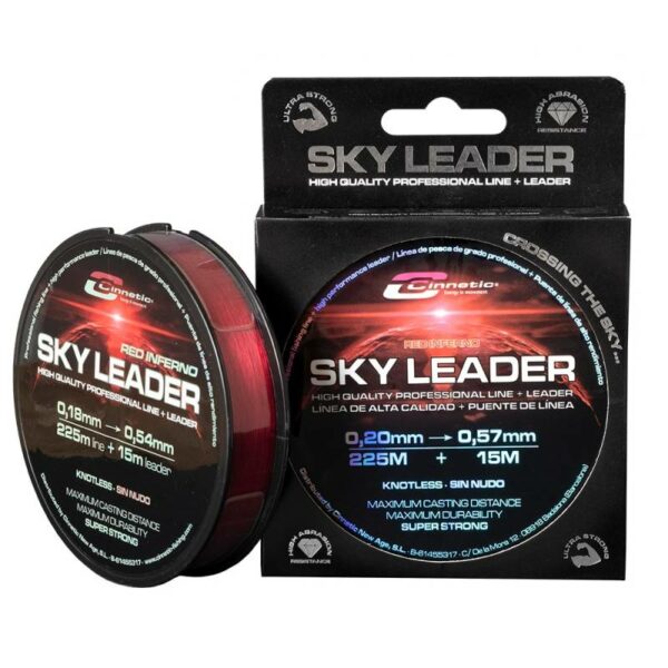 CINNETIC SKY LEADER 0.23MM-0.57MM 250M + 15M RED INFERNO