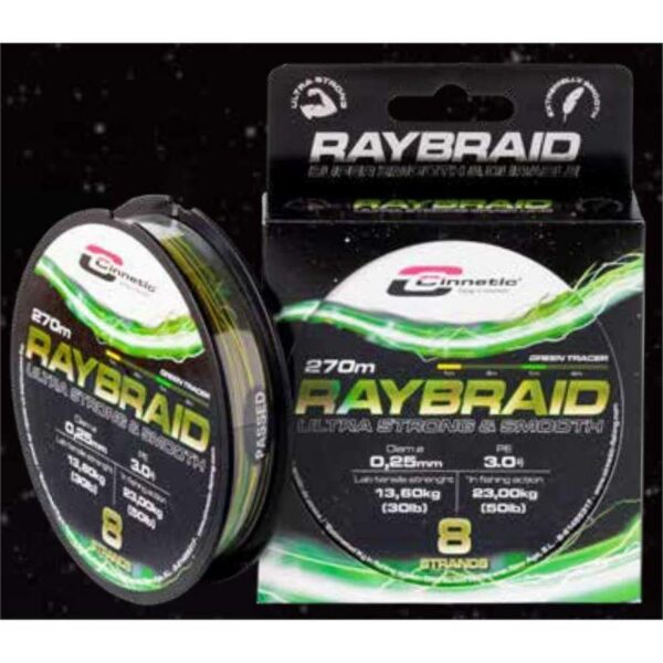 CINNETIC RAYBRAID 0.35MM 270M -43.200 KG GREEN TRACER